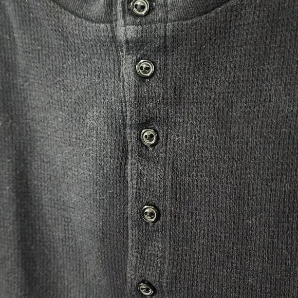 NIKE 5 Button Long Sleeve Fitted Waffle Thermal Henley Shirt SZ Large Cotton - Picture 2 of 8